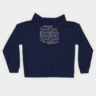 Rugby Text Pattern Gray Kids Hoodie